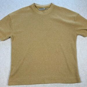 Amongst Others Men’s Box Fit Textured Shirt Crew Medium Mustard